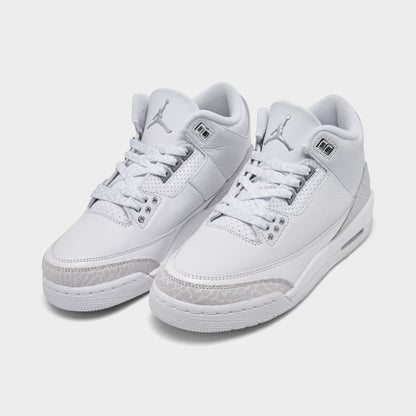 Jordan 3 Retro GS White / Metallic Silver - White