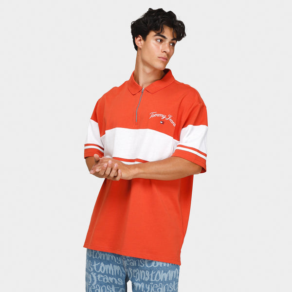 Tommy Jeans Skate Serif Block Rugby T-shirt / Burnt Vermillion