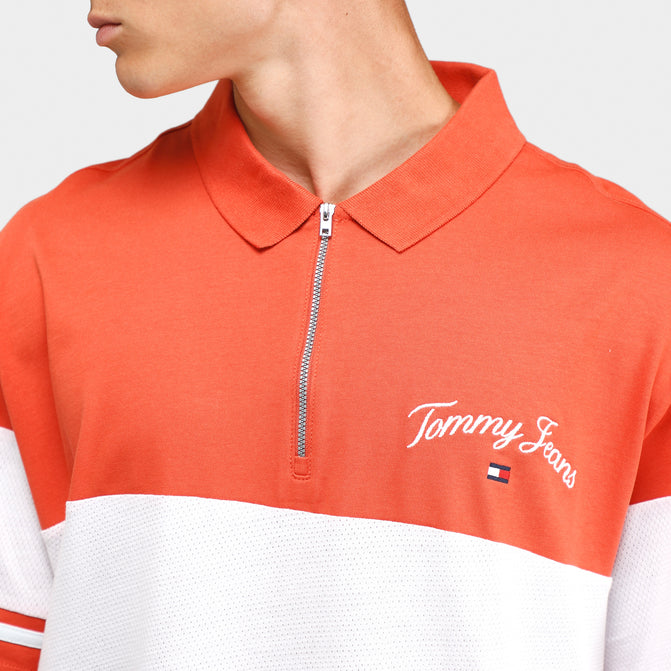 Tommy Jeans Skate Serif Block Rugby T-shirt / Burnt Vermillion