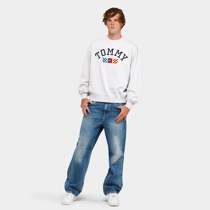 Tommy Jeans Archive Boxy Fit Logo Crewneck / Silver Grey Heather