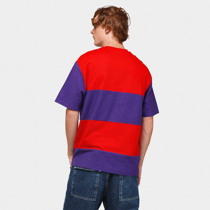 Tommy Jeans Archive Colourblock Oversized T-shirt Deep Crimson