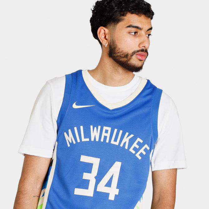Nike Giannis Antetokounmpo Milwaukee Bucks City Edition NBA Jersey / B