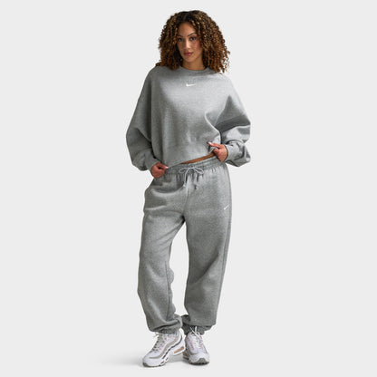 Nike Sportswear Women's Phoenix Fleece Oversized Crewneck Dark Grey Heather / Sail