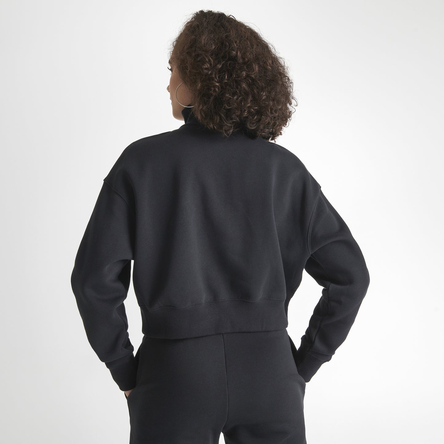 Nike Women's Sportswear Phoenix Fleece Half Zip Crop Sweatshirt Black / Sail