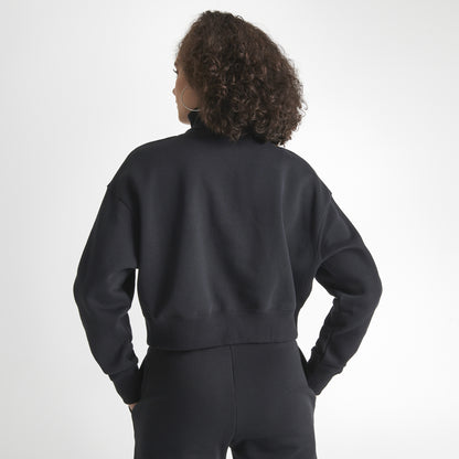 Nike Women's Sportswear Phoenix Fleece Half Zip Crop Sweatshirt Black / Sail