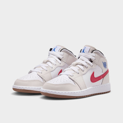 Jordan 1 Mid GS Phantom / Game Royal - Blanc