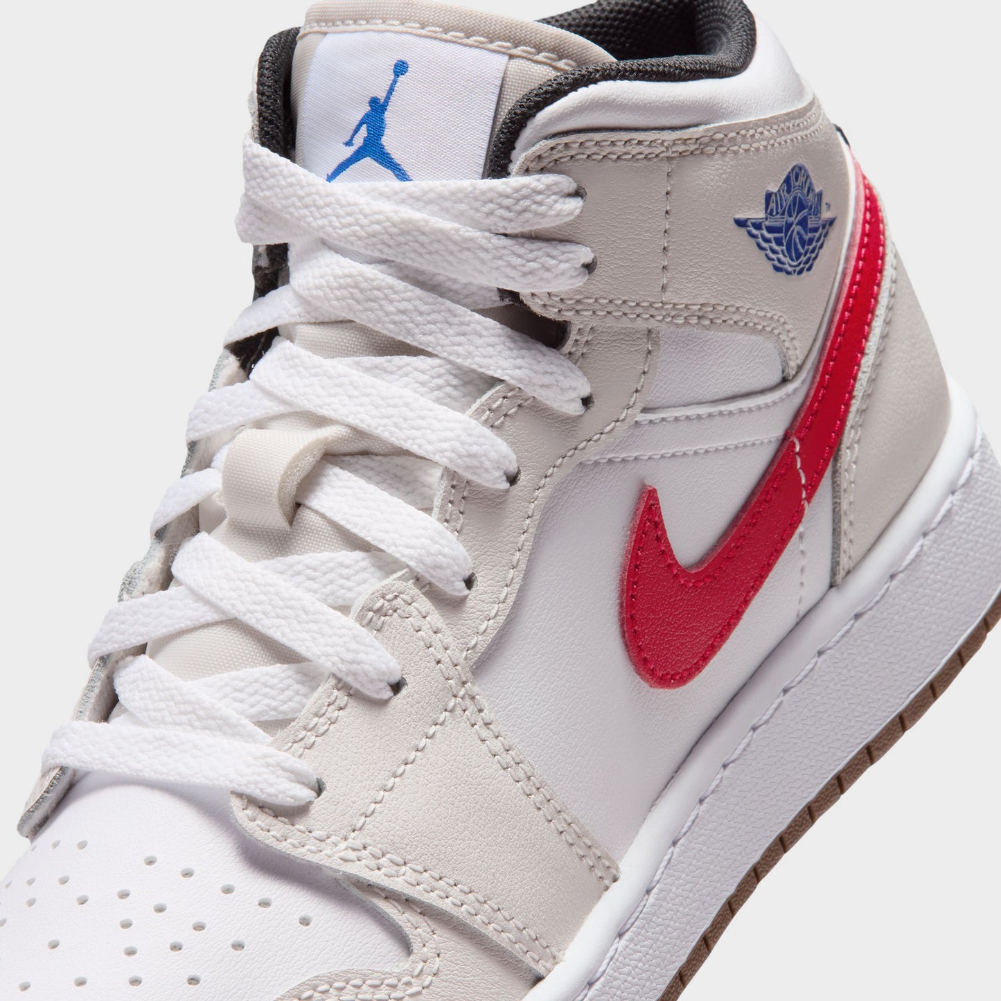 Jordan 1 Mid GS Phantom / Game Royal - Blanc