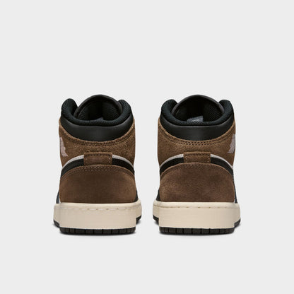 Jordan 1 Mid GS Noir / Phantom Palomino - Rouge Université