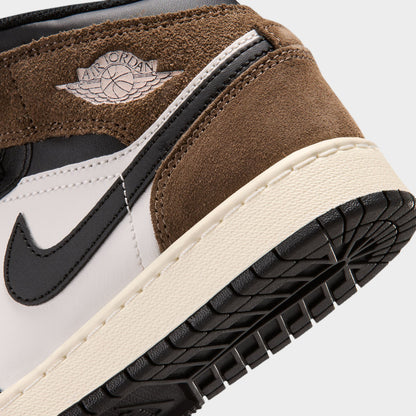 Jordan 1 Mid GS Noir / Phantom Palomino - Rouge Université