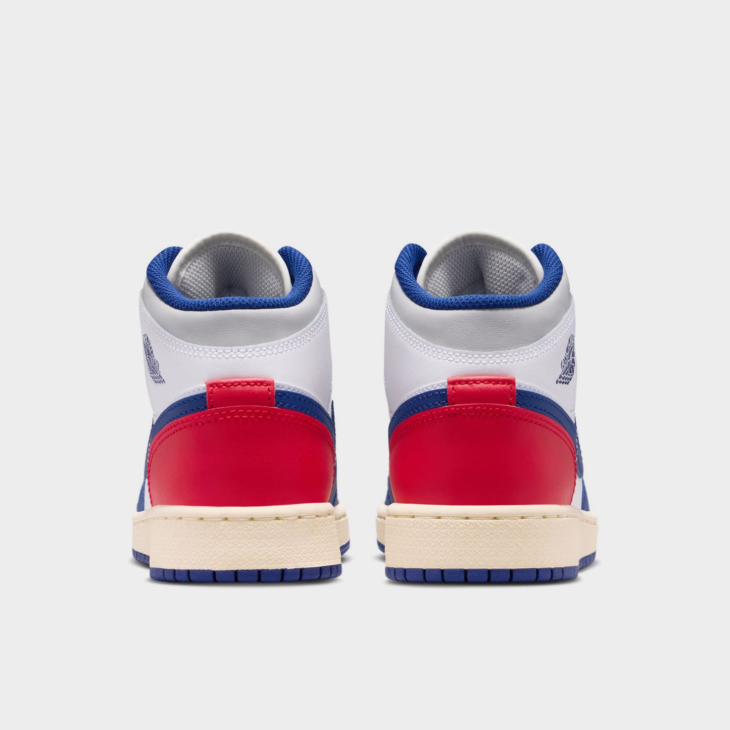 Jordan 1 Mid GS White / Deep Royal Blue - University Red