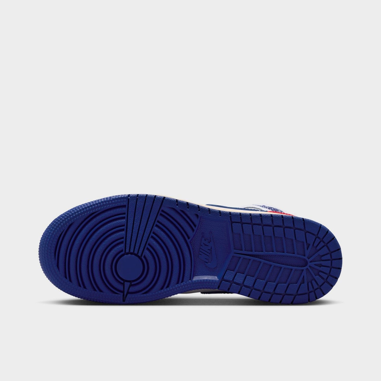 Jordan 1 Mid GS White / Deep Royal Blue - University Red