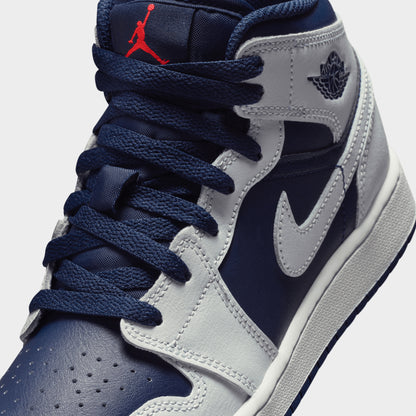 Jordan 1 Mid GS Blue Void / Pure Platinum - Summit White