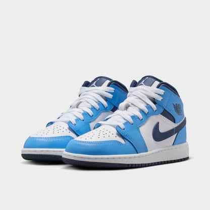 Jordan 1 Mid GS Midnight Navy / University Blue - White