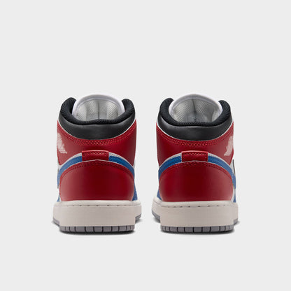 Jordan 1 Mid GS True Blue / Summit White - Varsity Red