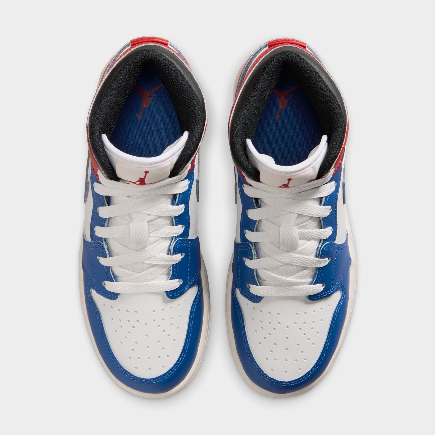 Jordan 1 Mid GS True Blue / Summit White - Varsity Red