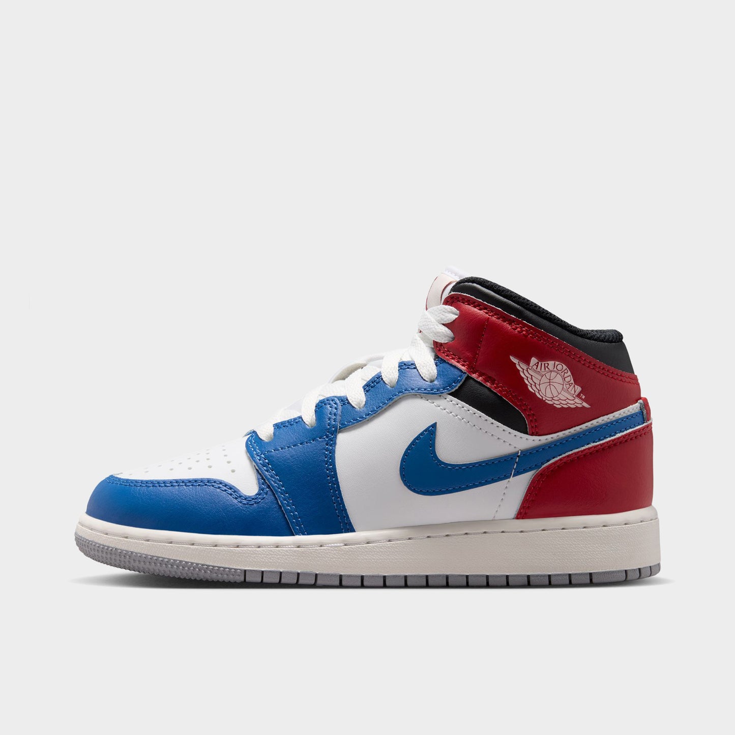 Jordan 1 Mid GS True Blue / Summit White - Varsity Red