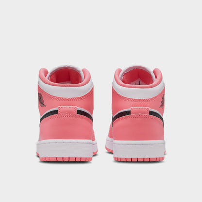 Jordan 1 Mid GS Pink Gaze / Black - White