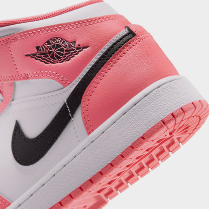 Jordan 1 Mid GS Pink Gaze / Black - White