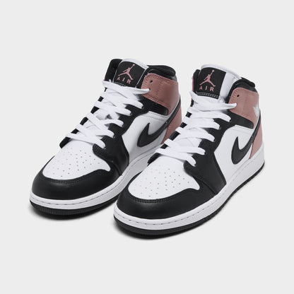 Jordan 1 Mid GS White / Black - Rust Pink