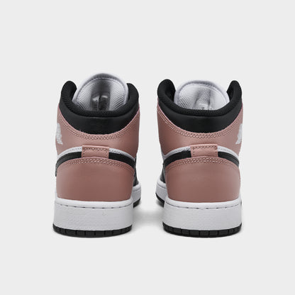 Jordan 1 Mid GS White / Black - Rust Pink