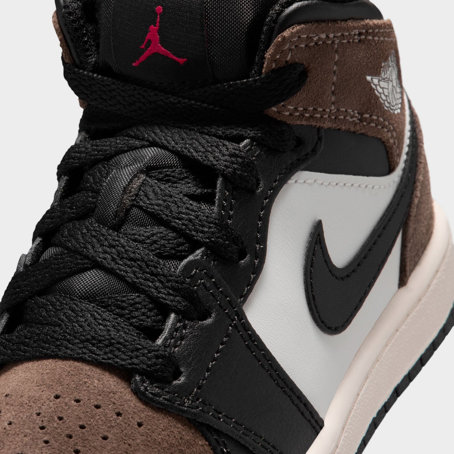 Jordan 1 Mid PS Noir / Phantom Palomino - Rouge Université