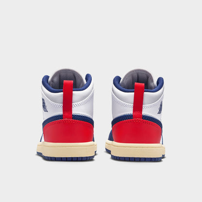 Jordan 1 Mid PS White / Deep Royal Blue - University Red