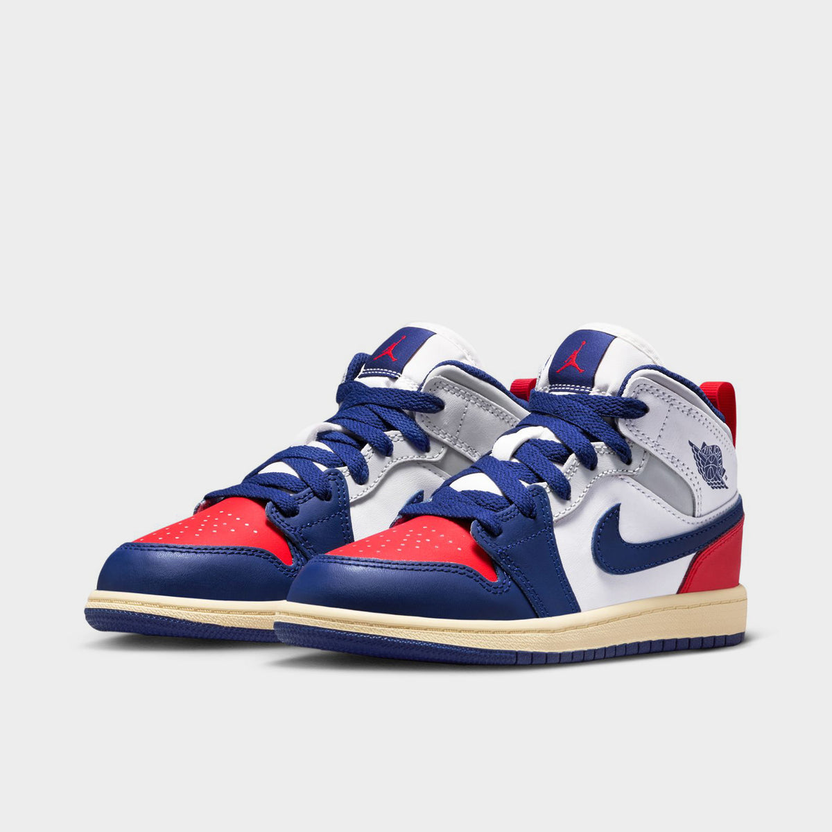 Jordan 1 Mid PS White / Deep Royal Blue - University Red | JD Sports