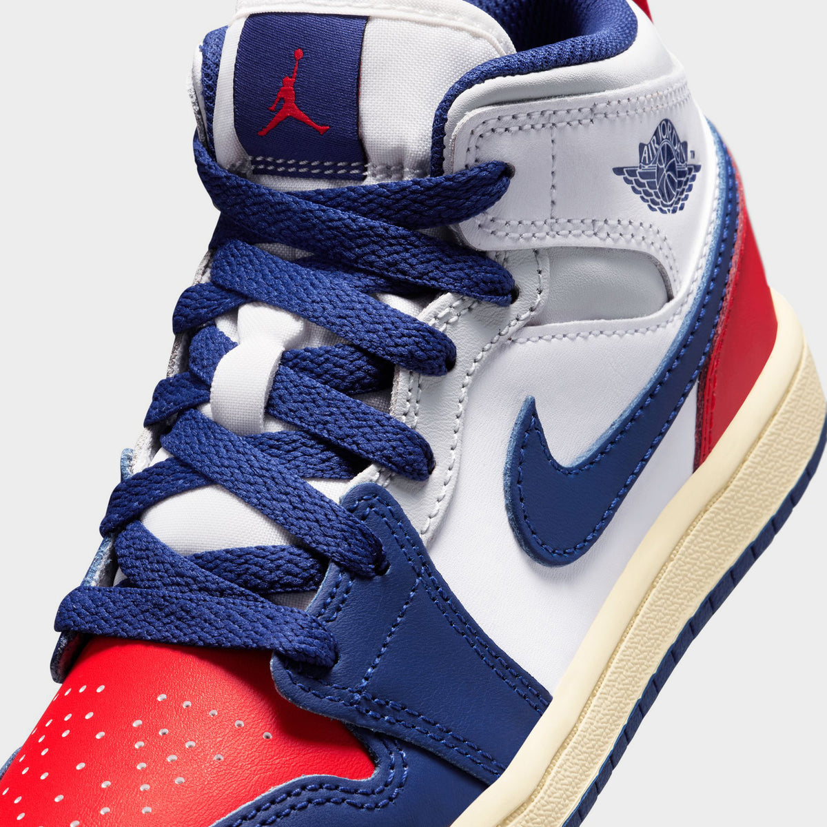 Jordan 1 Mid PS White / Deep Royal Blue - University Red | JD Sports