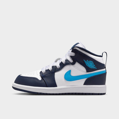 Jordan 1 Mid PS Obsidian / Dark Powder Blue - White