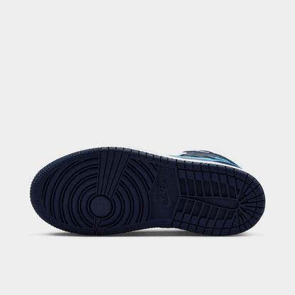 Jordan 1 Mid PS Obsidian / Dark Powder Blue - White
