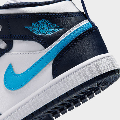 Jordan 1 Mid PS Obsidian / Dark Powder Blue - White