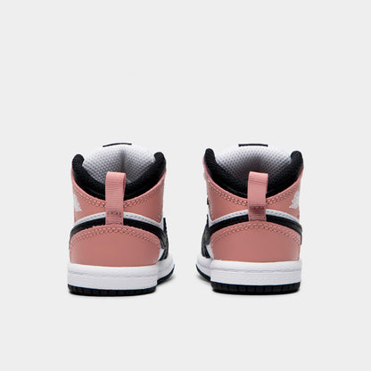 Jordan 1 Mid TD Blanc / Noir - Rose Rouille