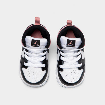 Jordan 1 Mid TD Blanc / Noir - Rose Rouille