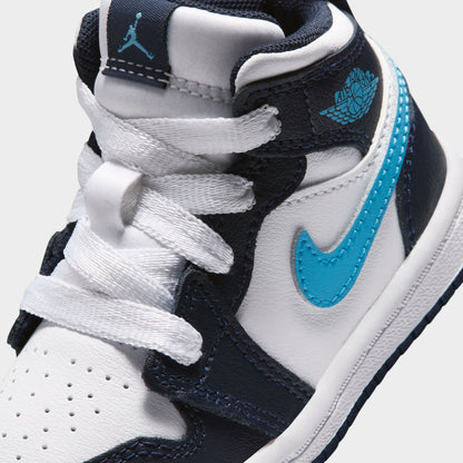 Jordan 1 Mid TD Obsidian / Dark Powder Blue - White