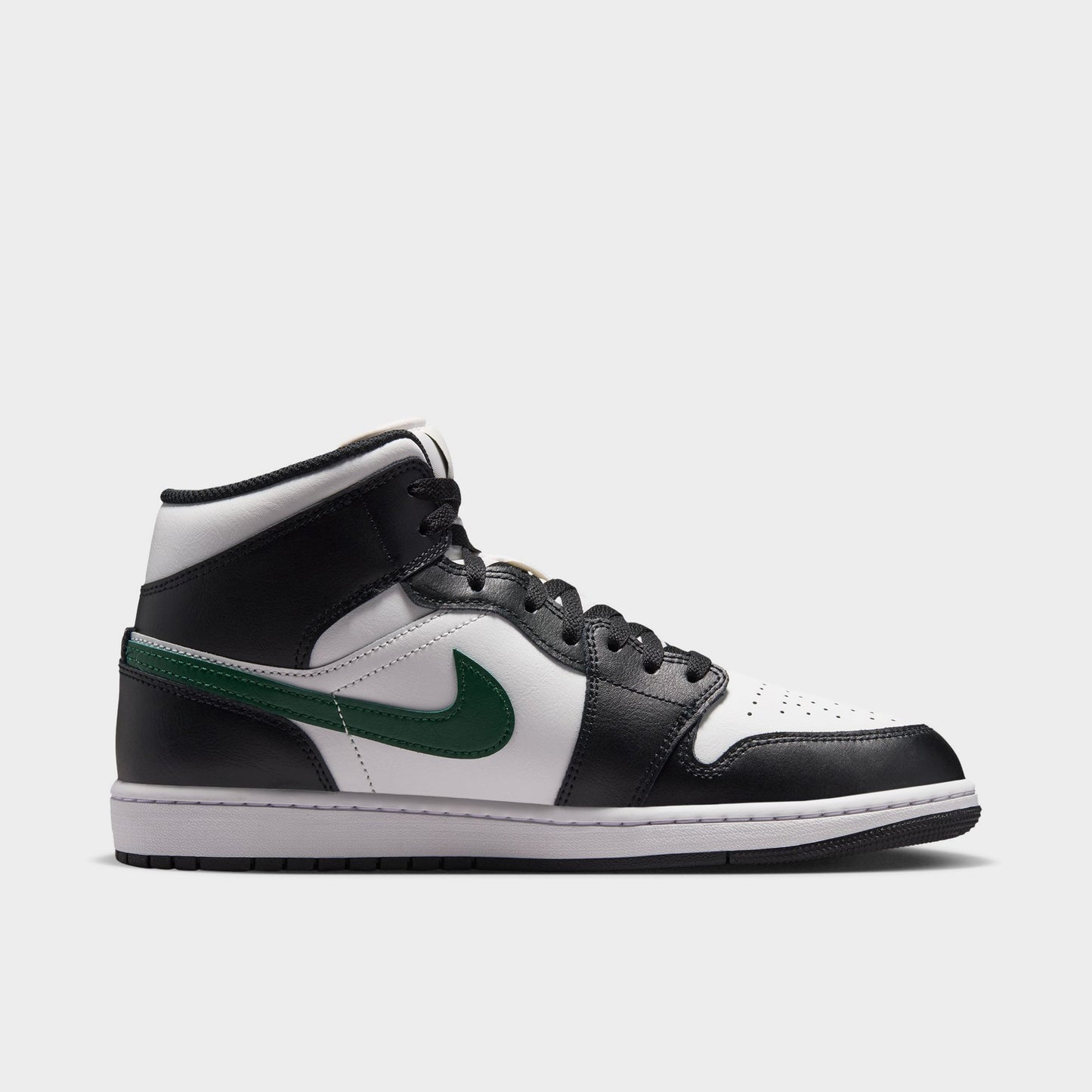 Jordan 1 Mid Noir / Blanc Sommet - Vert Gorge