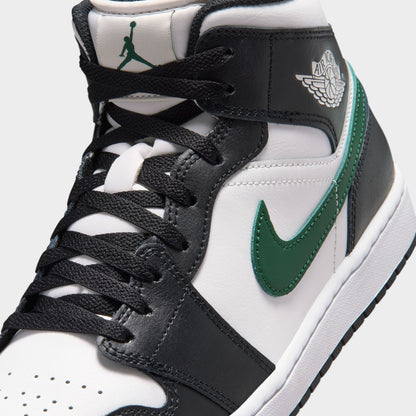 Jordan 1 Mid Noir / Blanc Sommet - Vert Gorge