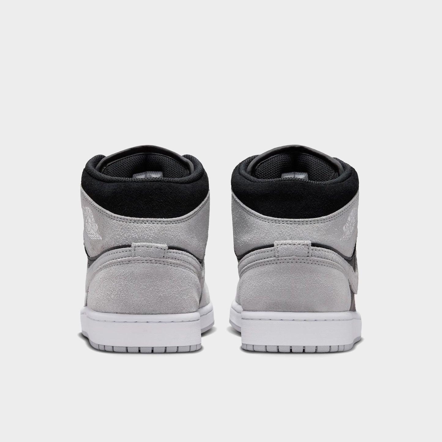 Jordan 1 Mid Gris Fumé Clair / Blanc - Noir