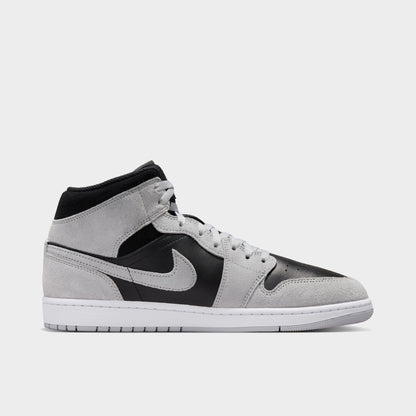 Jordan 1 Mid Gris Fumé Clair / Blanc - Noir
