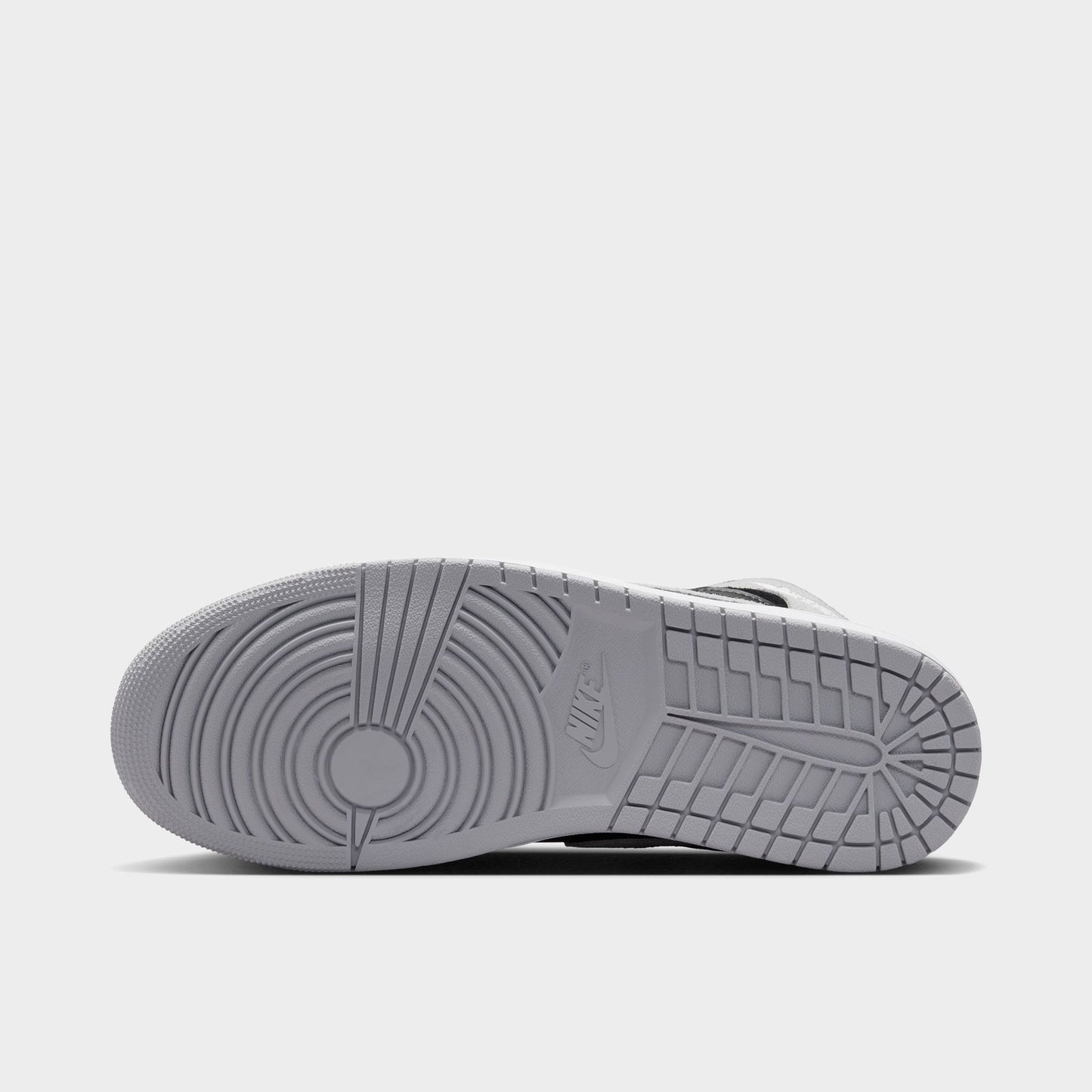 Jordan 1 Mid Gris Fumé Clair / Blanc - Noir