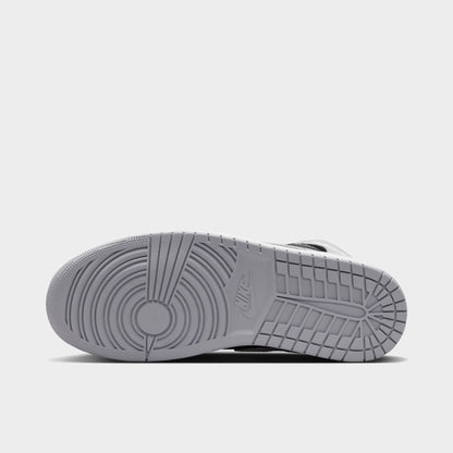 Jordan 1 Mid Gris Fumé Clair / Blanc - Noir