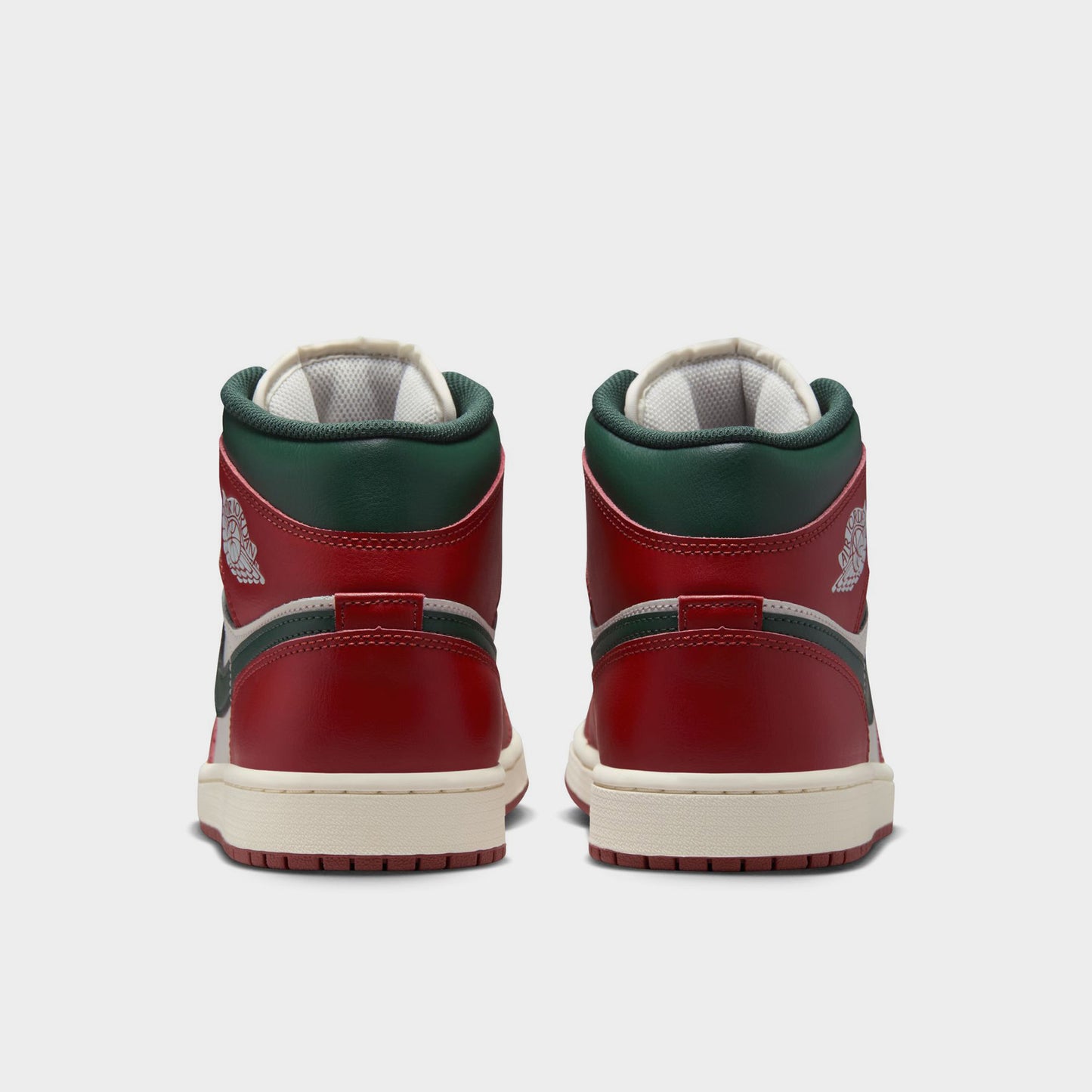 Jordan 1 Mid Rouge / Blanc - Vert