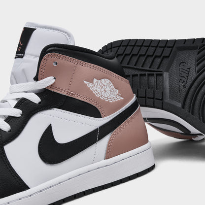 Jordan 1 Mid White / Black - Rust Pink