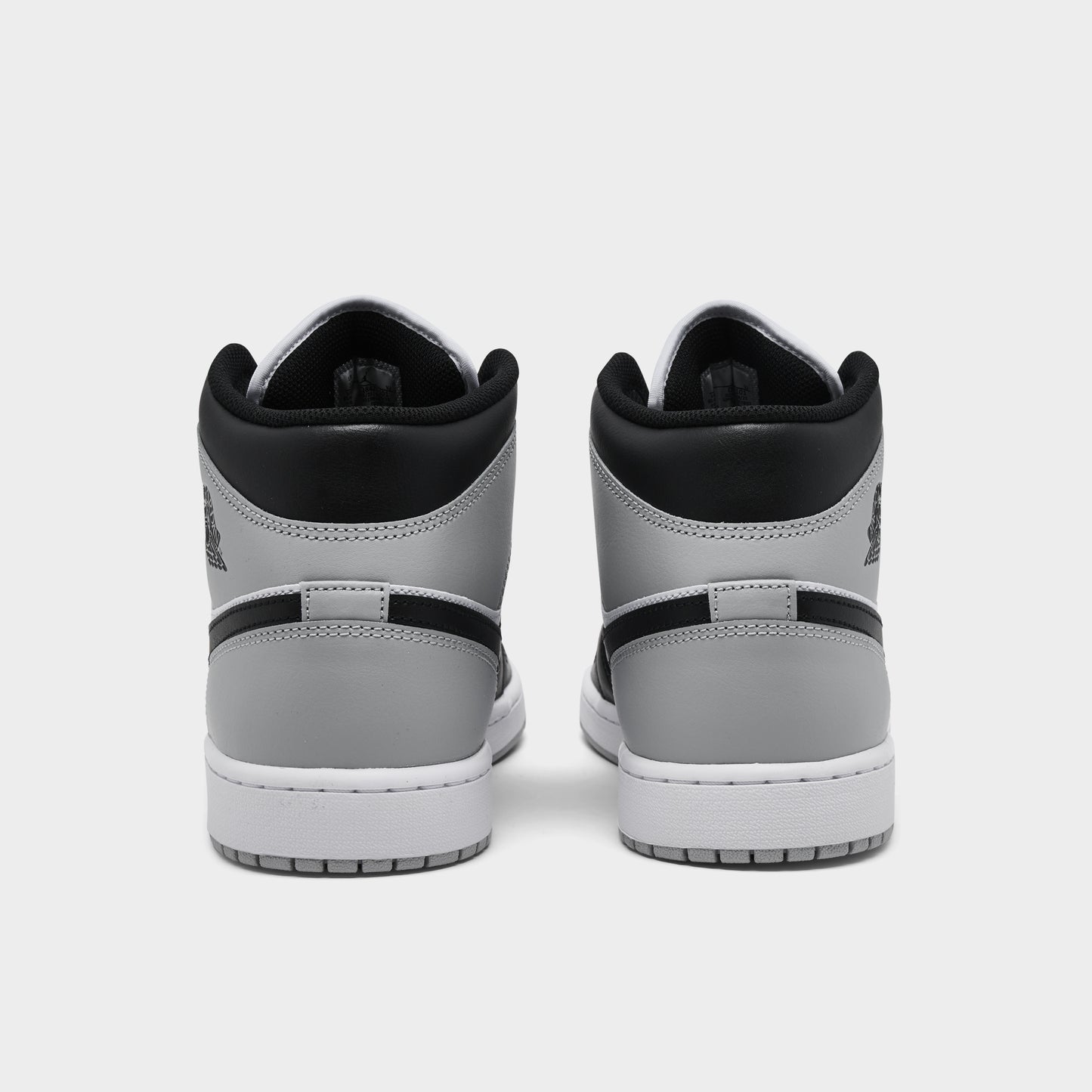 Jordan 1 Mid White / Black - Light Smoke Grey