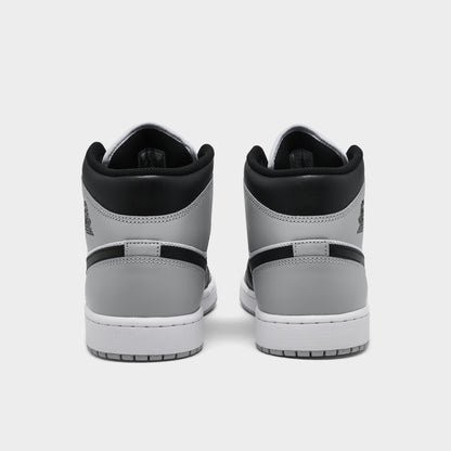 Jordan 1 Mid White / Black - Light Smoke Grey