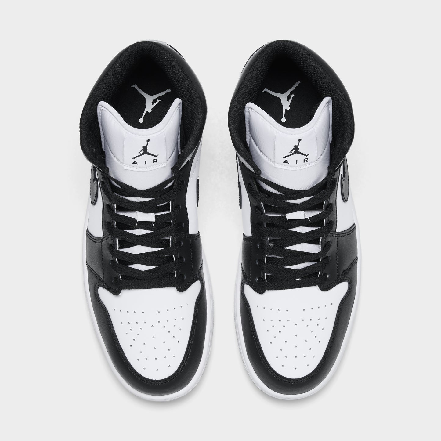 Jordan 1 Mid White / Black - Light Smoke Grey