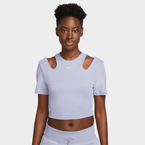 Nike Sportswear Women's Essentials Short-Sleeve Cut Out Top Indigo