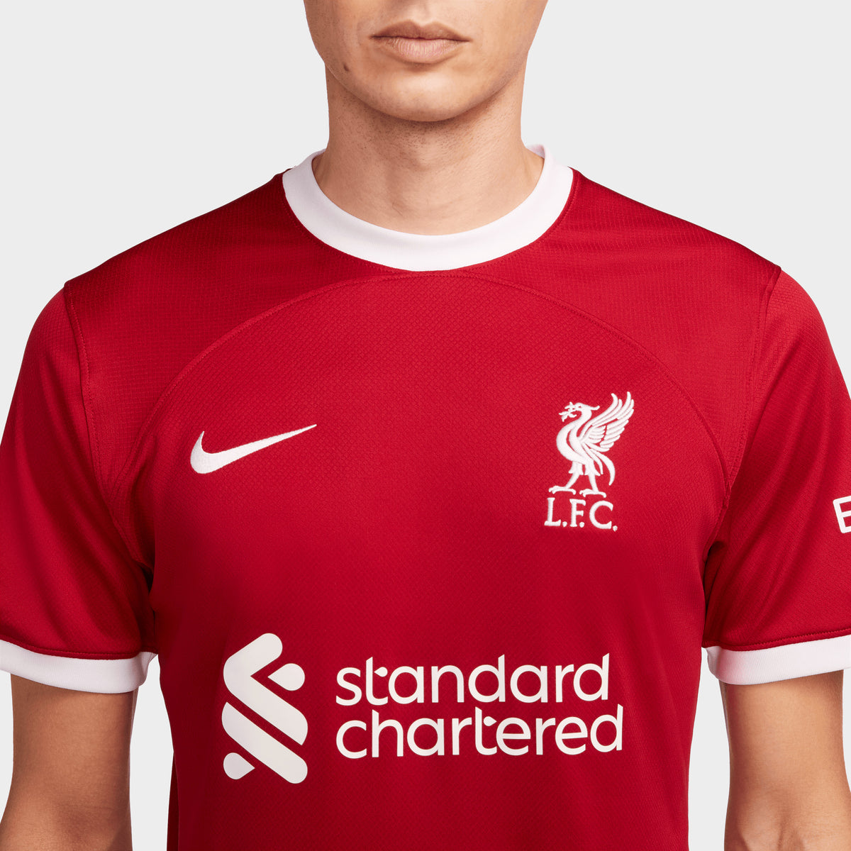 Nike Liverpool FC 2023/24 Stadium Home DriFIT Soccer Jersey Gym Red