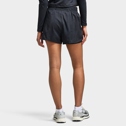 Nike One Femmes Short Dri Fit taille haute 3en1 Noir / Argent réfléchissant