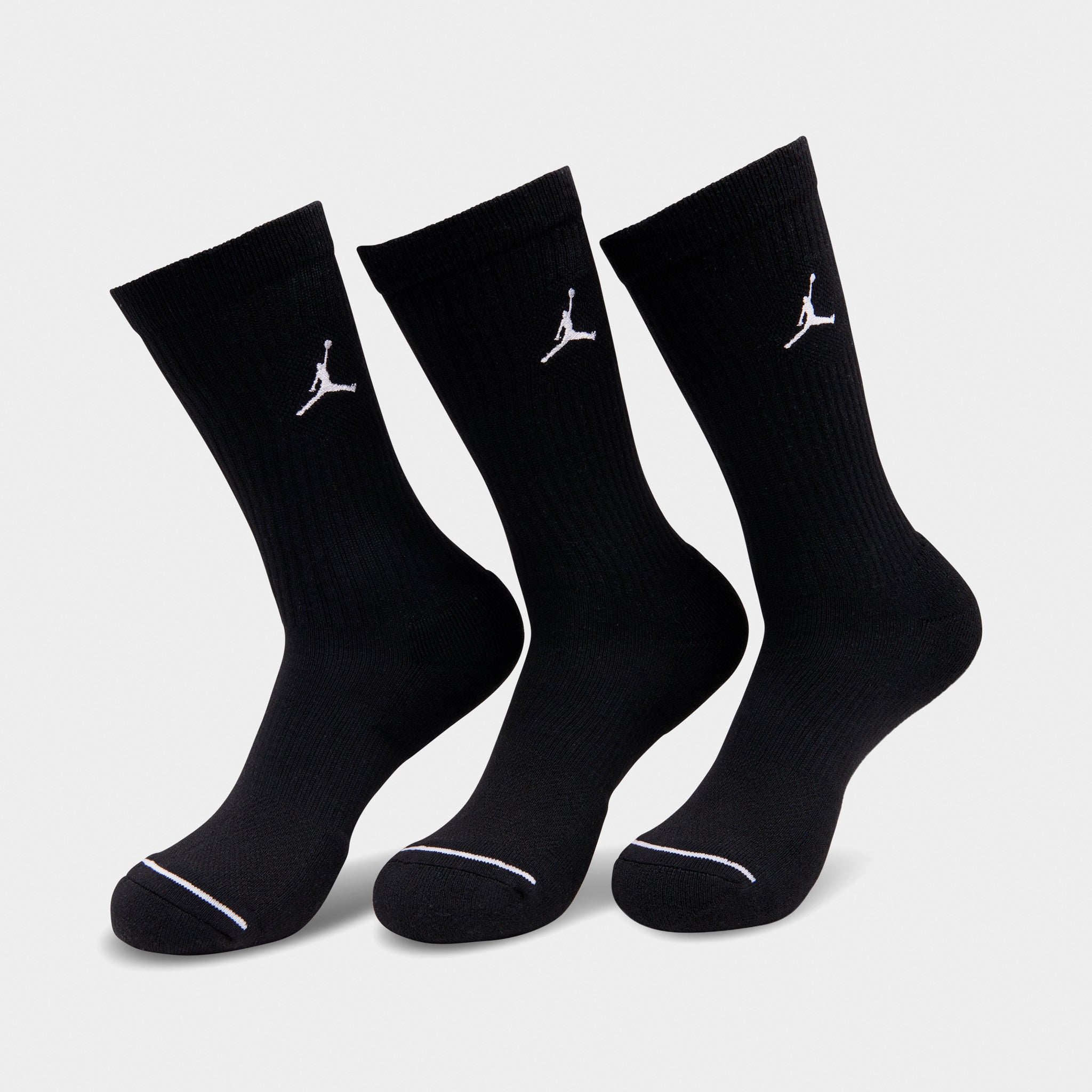 Jordan Everyday Crew Socks (3 Pack) Black / White – JD Sports