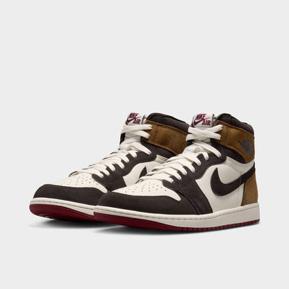 Jordan 1 Retro High OG Brun foncé / Rouge équipe - Beige clair britannique